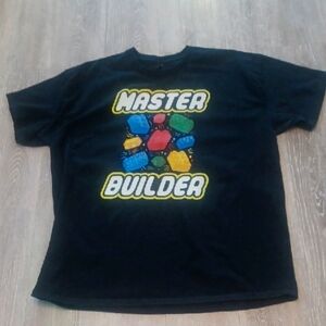 Master Builder Mens Black T-Shirt XL Cosplay Heavy Cotton Gamer